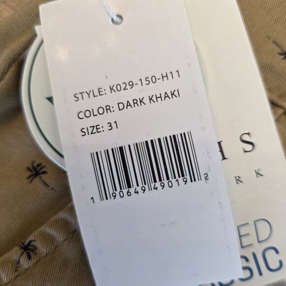 🔴 Jachs New York Shorts Mens 31 Dark Khaki Bleecker Palm Tree Summer Nautical - Picture 10 of 15